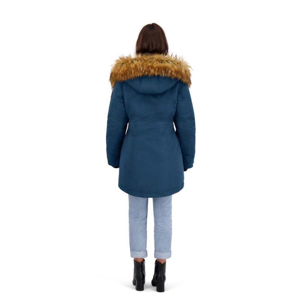 Canada Weather Gear Women’s Navy Parka with Faux Fur Trim - Picture 2 of 15